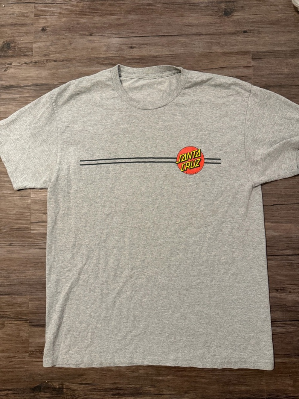 Santa Cruz Skateboards Gray Tee with Red and Yellow Logo